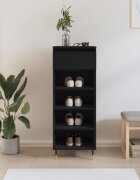 vidaXL Шкаф за обувки черен 40x36x105 см инженерно дърво