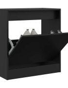 vidaXL Шкаф за обувки черен 60x34x635 см инженерно дърво