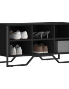 vidaXL Шкаф за обувки черен 90x38x455 см инженерно дърво