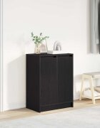 vidaXL Шкаф за обувки Черен дъб 57x34x76 см инженерно дърво