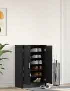 vidaXL Шкаф за обувки черен дъб 60x35x92 см инженерно дърво