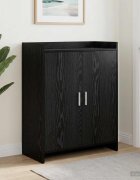 vidaXL Шкаф за обувки Черен дъб 735 x 36 x 92 см Инженерна дървесина