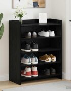 vidaXL Шкаф за обувки Черен дъб 735 x 36 x 92 см Инженерна дървесина