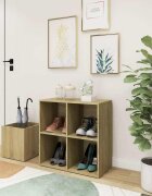 vidaXL Шкаф за обувки дъб сонома 105x355x70 см инженерно дърво