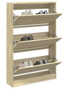 vidaXL Шкаф за обувки дъб сонома 80x21x1255 см инженерно дърво