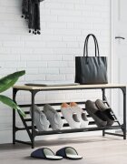 vidaXL Шкаф за обувки дъб сонома 90x30x45 см инженерно дърво