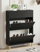 vidaXL Шкаф за обувки DELFT 78 x 24 x 103 см Инженерна дървесина Черно