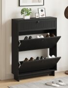 vidaXL Шкаф за обувки EDE 78 x 24 x 103 см Инженерна дървесина Черно