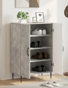 vidaXL Шкаф за обувки HAARLEM 595 x 395 x 895 см Бетонно сиво