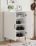 vidaXL Шкаф за обувки HAARLEM 595 x 395 x 895 см Бял гланц