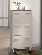 vidaXL Шкаф за обувки HAMAR бял 595x35x117 см бор масив