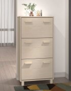vidaXL Шкаф за обувки HAMAR меденокафяв 595x35x117 см бор масив
