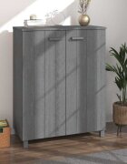 vidaXL Шкаф за обувки HAMAR тъмносив 85x40x108 см бор масив