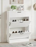 vidaXL Шкаф за обувки HOORN 78 x 24 x 100 см Инженерна дървесина Бяло