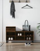 vidaXL Шкаф за обувки кафяв дъб 102x36x60 см инженерно дърво