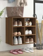 vidaXL Шкаф за обувки Кафяв дъб 525x30x50 см