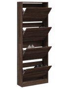vidaXL Шкаф за обувки кафяв дъб 60x21x1635 см инженерно дърво