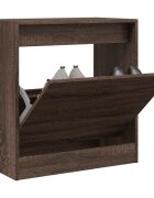 vidaXL Шкаф за обувки кафяв дъб 60x34x635 см инженерно дърво
