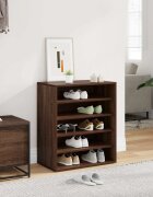 vidaXL Шкаф за обувки кафяв дъб 60x35x70 см инженерно дърво