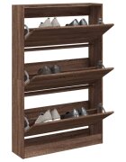 vidaXL Шкаф за обувки кафяв дъб 80x21x1255 см инженерно дърво