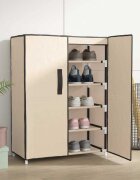 vidaXL Шкаф за обувки кремав 60x28x90 см плат