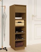 vidaXL Шкаф за обувки меденокафяв 30x34x105 см бор масив