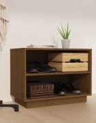vidaXL Шкаф за обувки меденокафяв 60x34x45 см бор масив