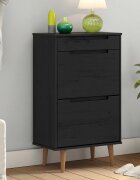 vidaXL Шкаф за обувки MOLDE 595 x 35 x 103 см Черно