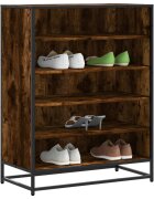 vidaXL Шкаф за обувки опушен дъб 75x38x975cm Обработено дърво и метал