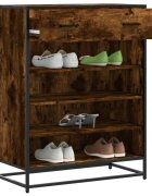 vidaXL Шкаф за обувки опушен дъб 75x38x975cm Обработено дърво и метал