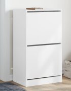 vidaXL Шкаф за обувки с 2 флип чекмеджета бял 60x42x108 см
