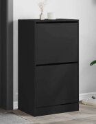 vidaXL Шкаф за обувки с 2 флип чекмеджета черен 60x42x108 см