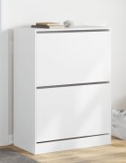 vidaXL Шкаф за обувки с 4 флип чекмеджета бял 80x42x108 см
