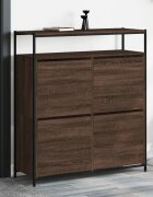 vidaXL Шкаф за обувки с 4 флип чекмеджета кафяв дъб 100x34x112 см