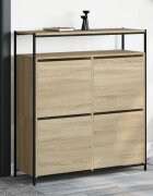 vidaXL Шкаф за обувки с 4 флип чекмеджета сонома дъб 100x34x112 см
