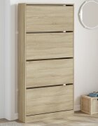 vidaXL Шкаф за обувки с 4 флип чекмеджета сонома дъб 80x21x1635 см