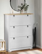vidaXL Шкаф за обувки с чекмедже с рафт Corona Бяло 99 x 32 x 122 см