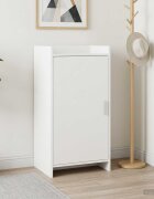 vidaXL Шкаф за обувки с врата Бяло 48 x 36 x 92 см Инженерна дървесина