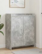 vidaXL Шкаф за обувки със съхранение Бетонно сиво 735 x 36 x 92 см