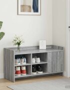 vidaXL Шкаф за обувки със съхранение Сив Сонома 100 x 395 x 51 см