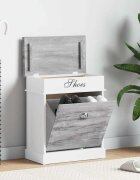 vidaXL Шкаф за обувки сив 50x28x58 см дърво от пауловния