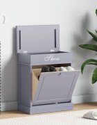 vidaXL Шкаф за обувки сив 50x28x58 см дърво от пауловния