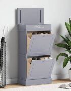 vidaXL Шкаф за обувки сив 50x28x98 см дърво от пауловния