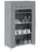 vidaXL Шкаф за обувки сив 605x30x97 cm Нетъкана материя