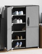 vidaXL Шкаф за обувки сив 60x28x90 см плат