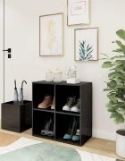 vidaXL Шкаф за обувки сив гланц 105x355x70 см инженерно дърво