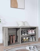 vidaXL Шкаф за обувки сив сонома 100x35x45 см инженерно дърво