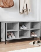 vidaXL Шкаф за обувки сив сонома 100x35x50 см инженерно дърво