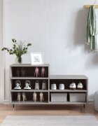 vidaXL Шкаф за обувки сив сонома 102x36x60 см инженерно дърво
