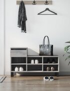vidaXL Шкаф за обувки сив сонома 102x36x60 см инженерно дърво